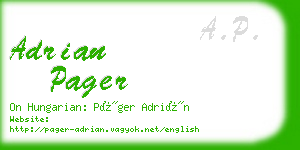 adrian pager business card